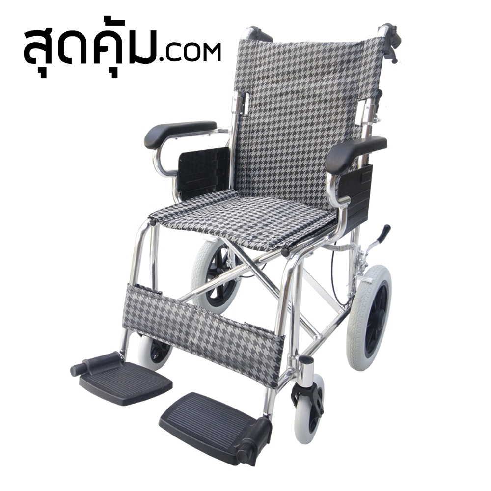 รถเข็นวีลแชร์ อลูมิเนียมอัลลอย แบบพกพา ล้อ 12 นิ้ว รุ่น 873